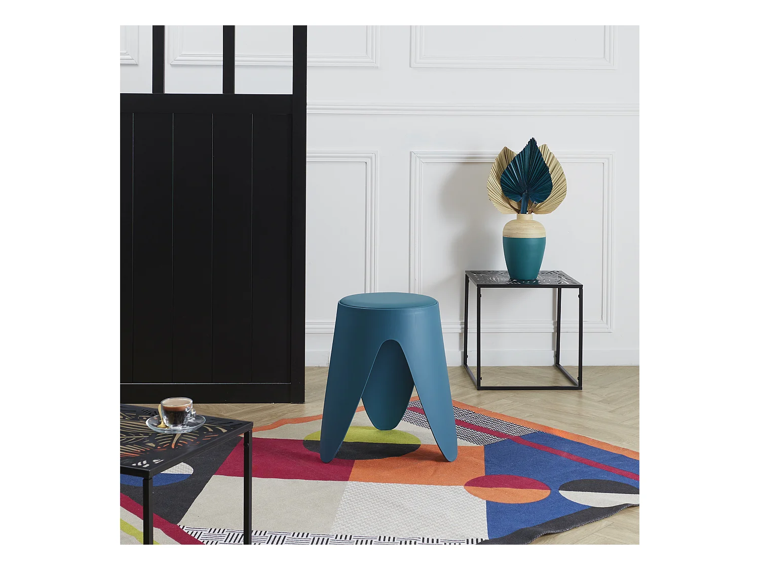 Tabouret Eve Bleu Canard M6 Bleu