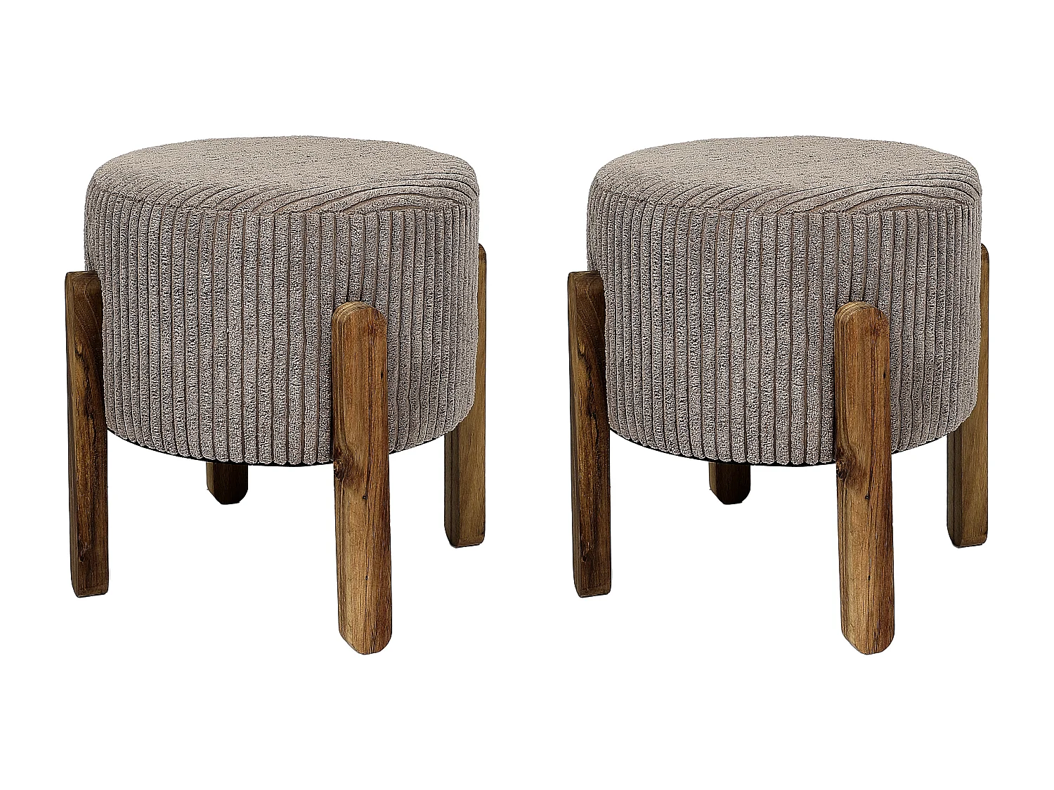 Tabouret Cotele Scott Taupe - Lot De 2 Gris, Marron