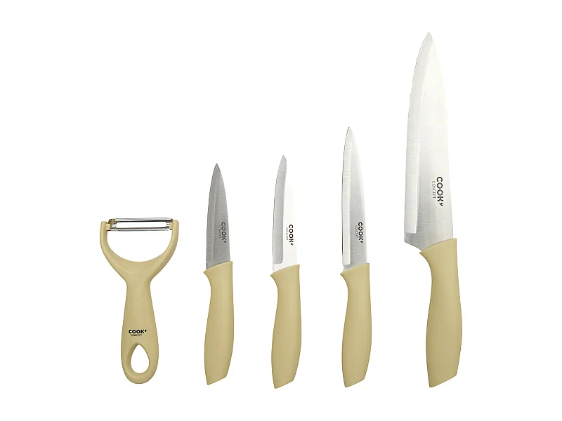 Couteau X4 Et Eplucheur Manche Beige