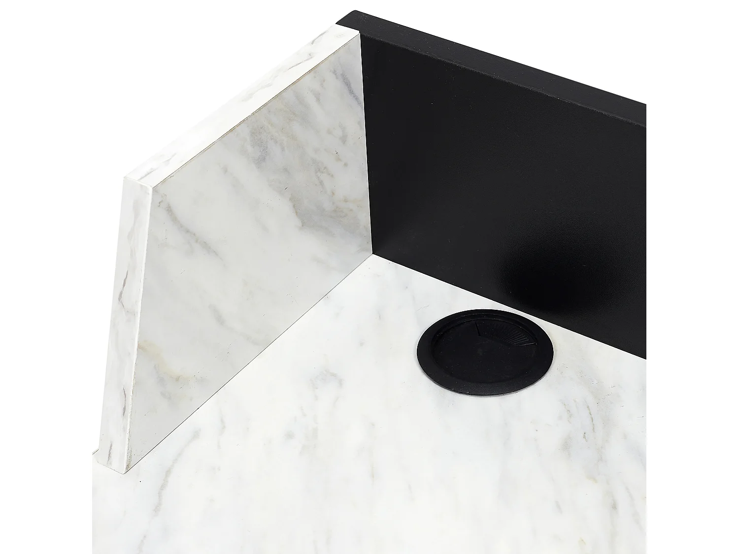 Bureau Brice Imitation Marbre Gris, Blanc, Noir