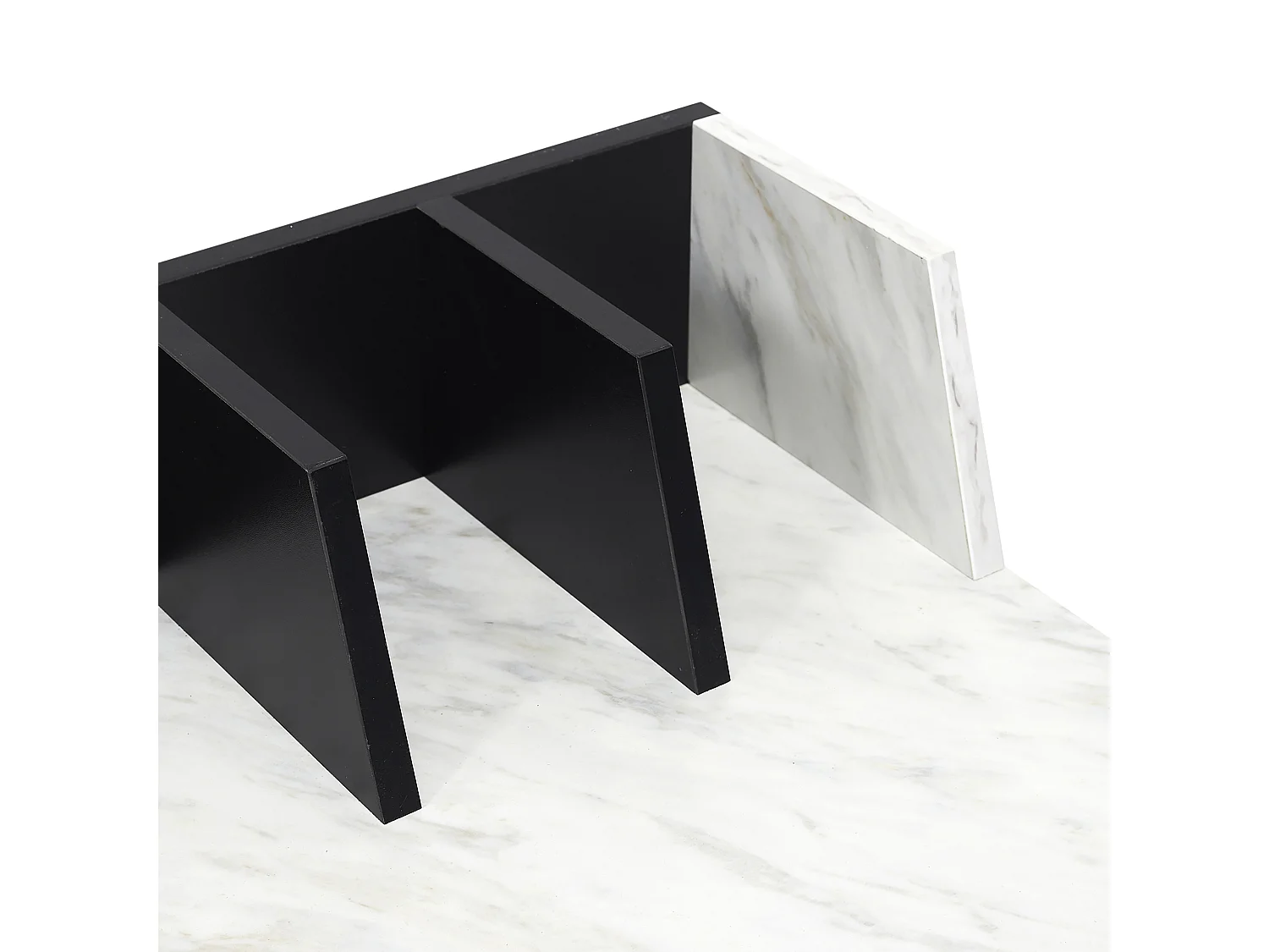 Bureau Brice Imitation Marbre Gris, Blanc, Noir