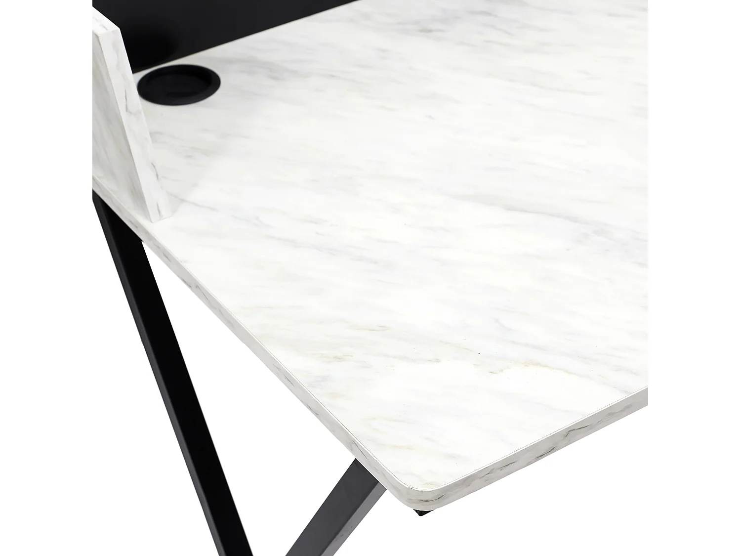 Bureau Brice Imitation Marbre Gris, Blanc, Noir