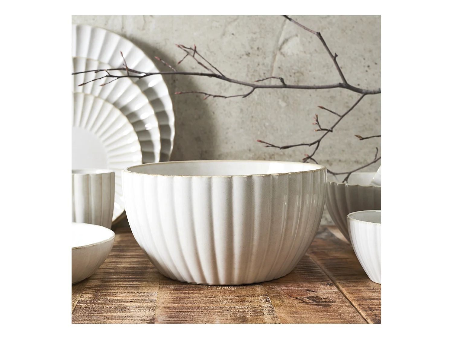 Saladier Vlora D23.5cm Beige