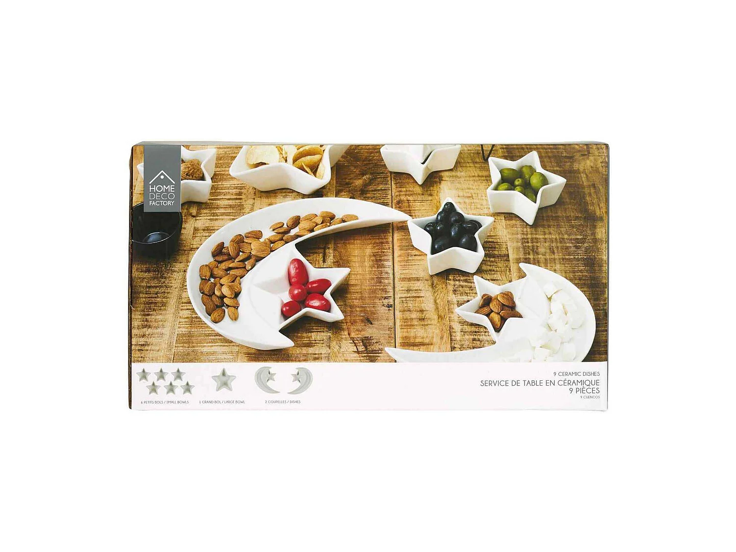 Service Vaisselle 9pcs Nuit Etoilee Blanc