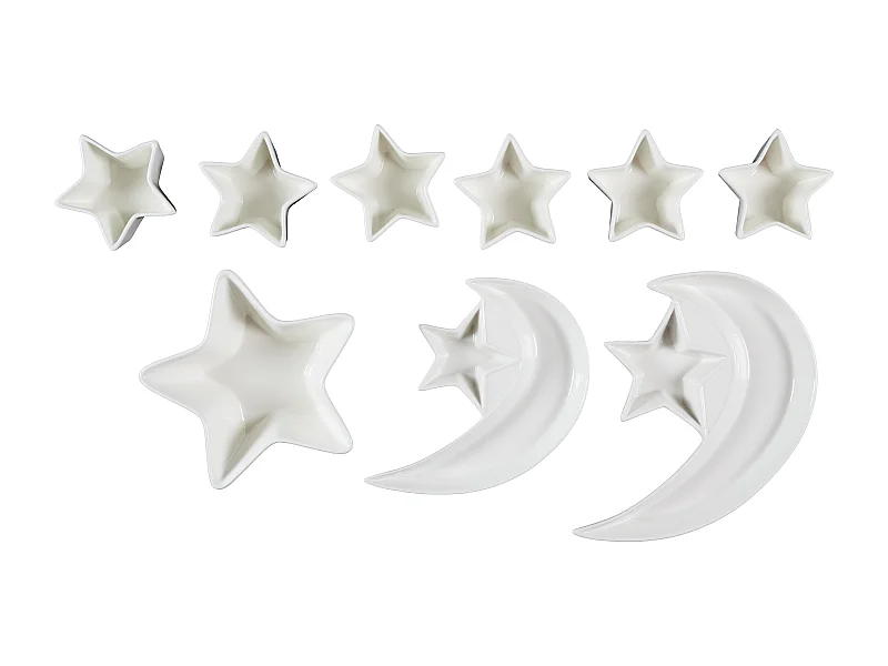 Service Vaisselle 9pcs Nuit Etoilee Blanc