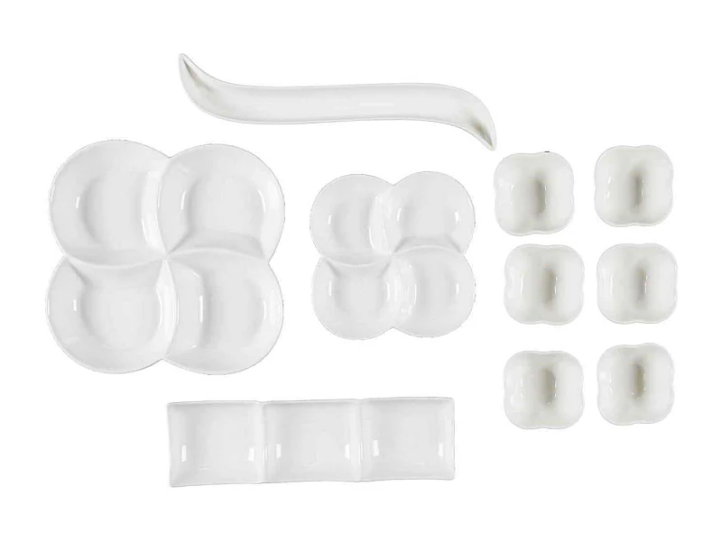 Service Vaisselles 10pcs Aperitif Blanc