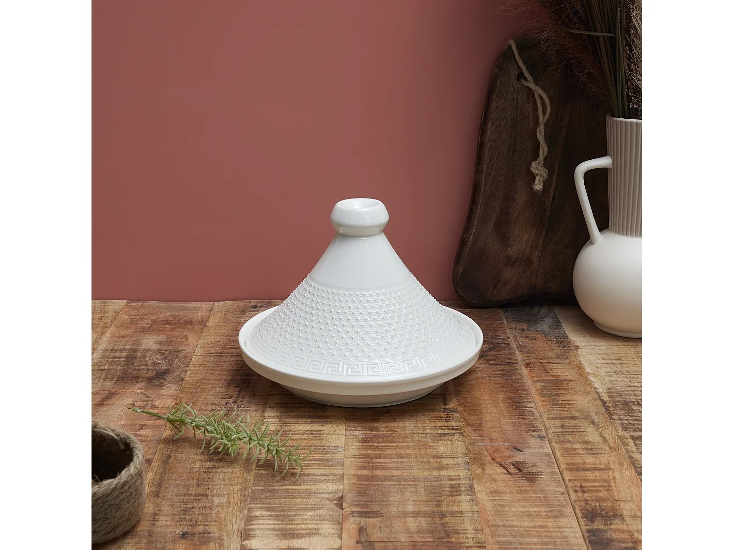 Tajine De Presentation En Ceramique D25.5cm Blanc