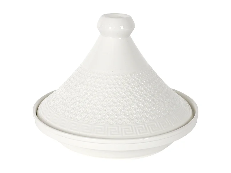 Tajine De Presentation En Ceramique D25.5cm Blanc