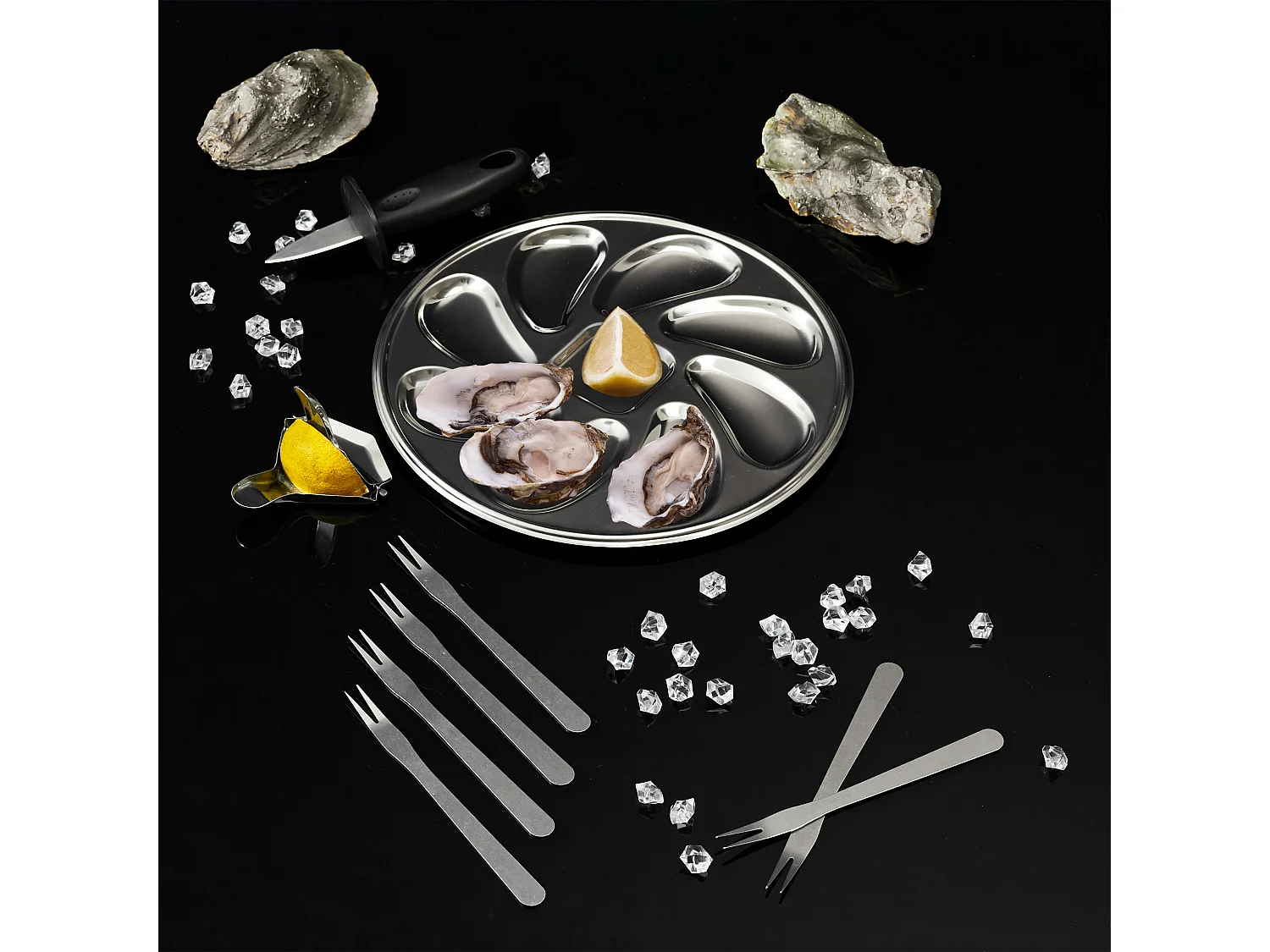 Coffret Huitre 9 Pieces Gris