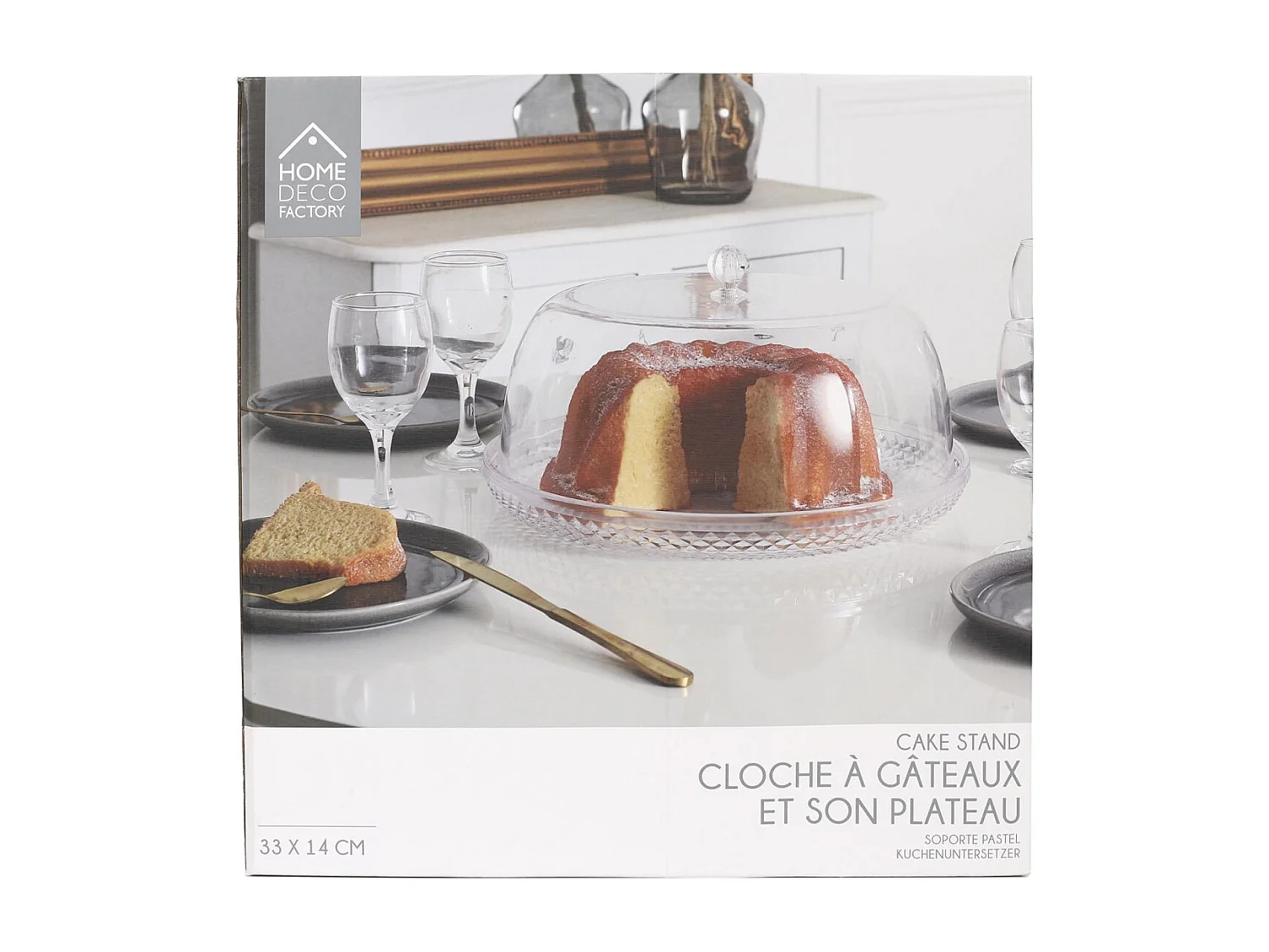 Plateau Gateaux Cloche En Ps Transparent D33cm Transparent