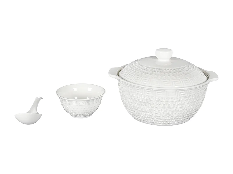 Service à Soupe 8 Pièces "Clélia" 42cm Blanc