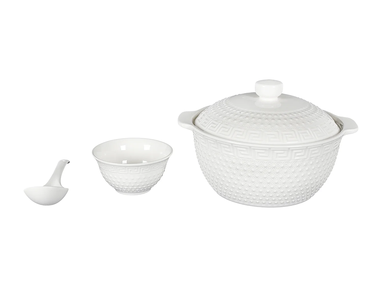 Service à Soupe 8 Pièces "Clélia" 42cm Blanc