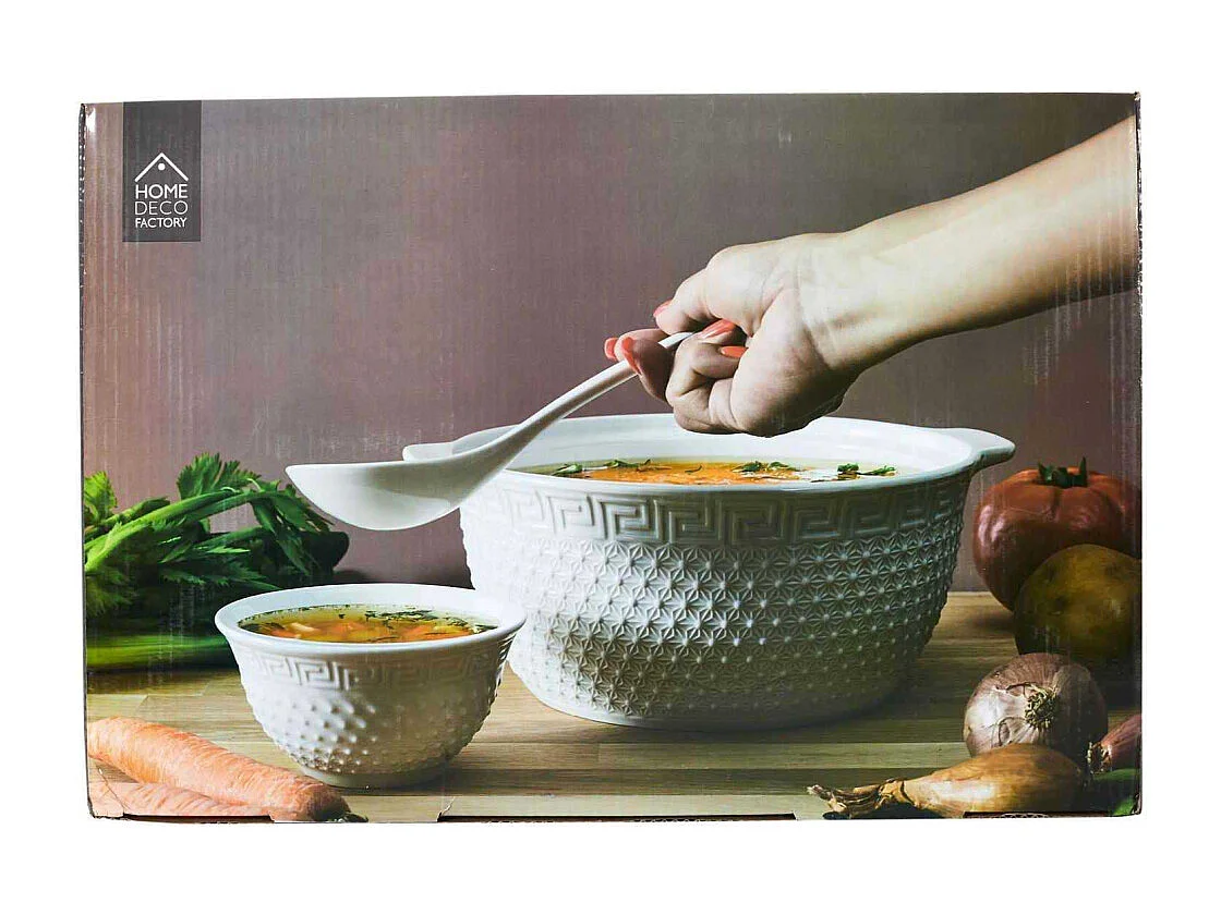 Service à Soupe 8 Pièces "Clélia" 42cm Blanc