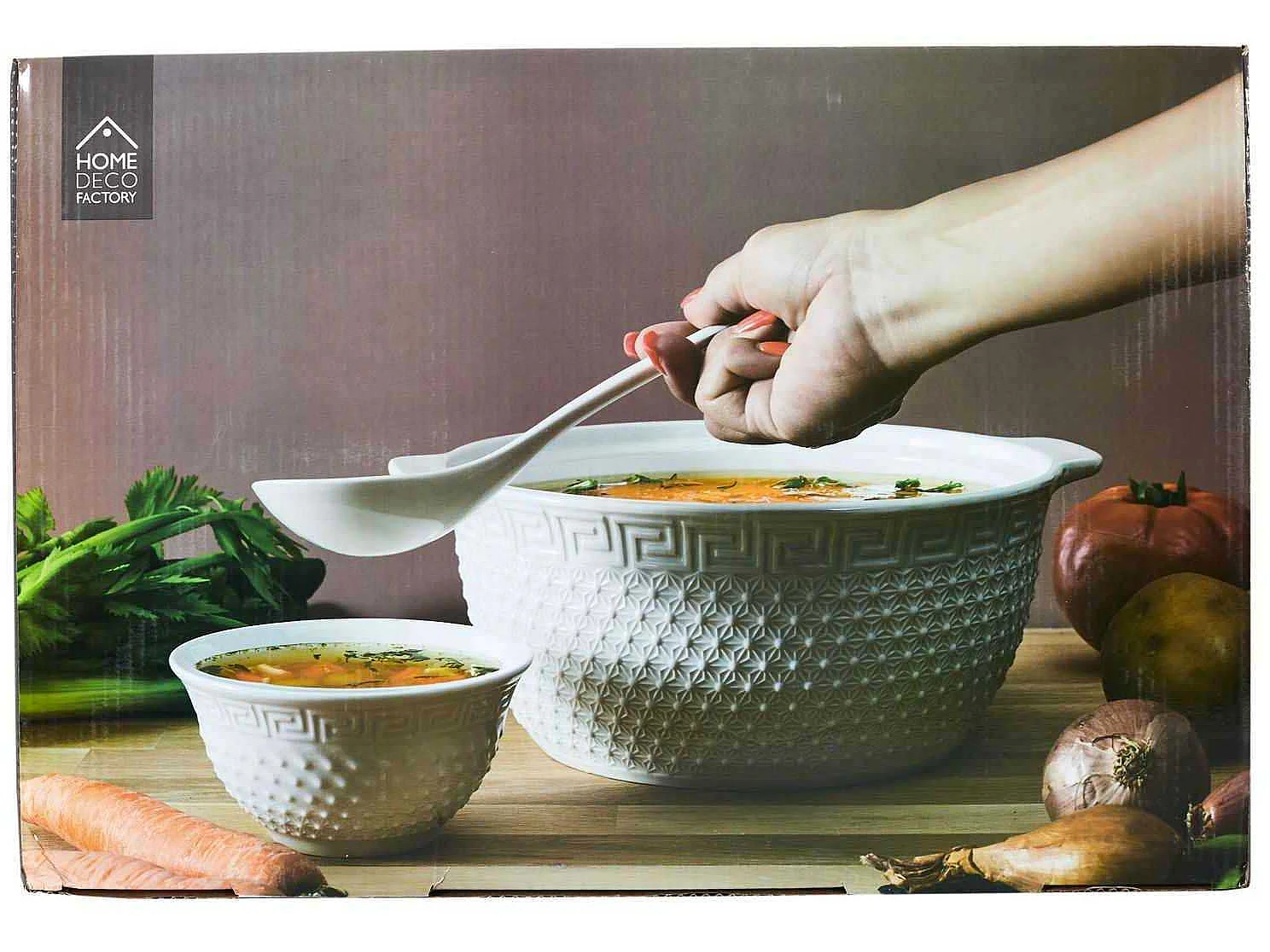 Service à Soupe 8 Pièces "Clélia" 42cm Blanc