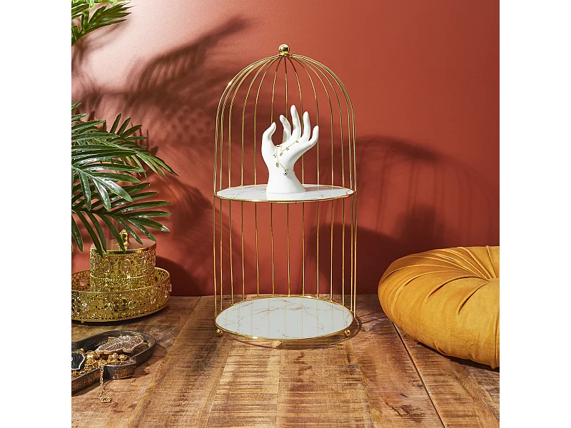 Etagere A Poser Demi Cage 49cm Or