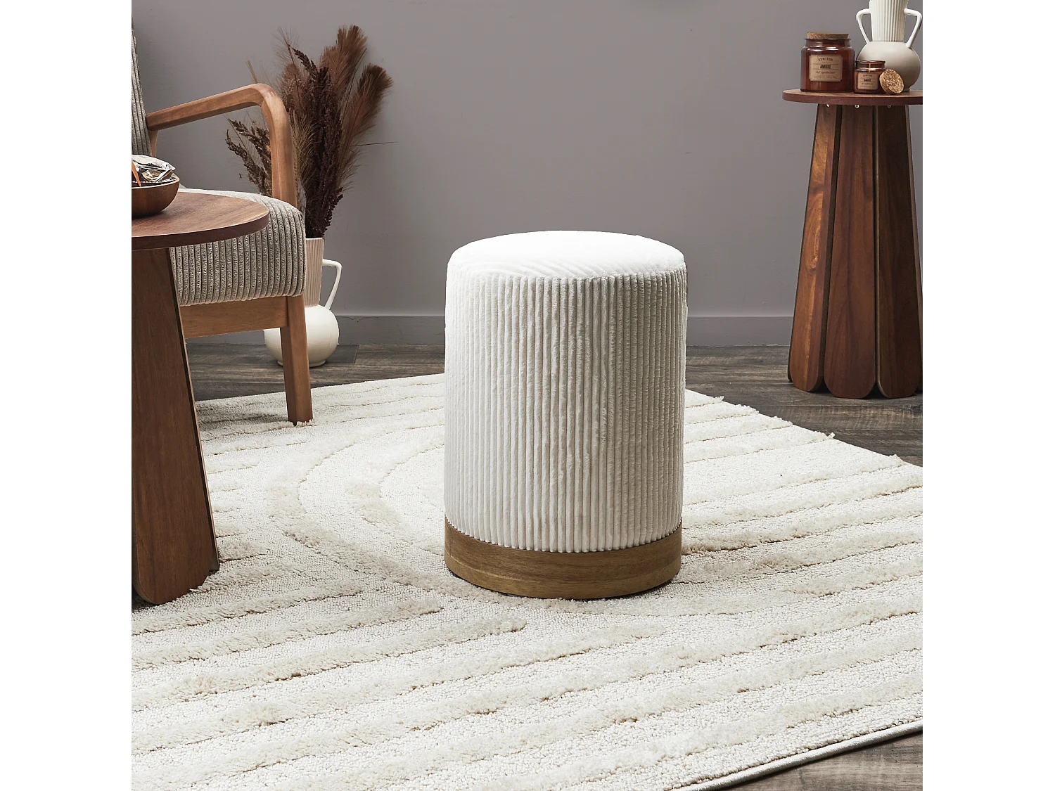 Pouf Cotele Scott Beige M1