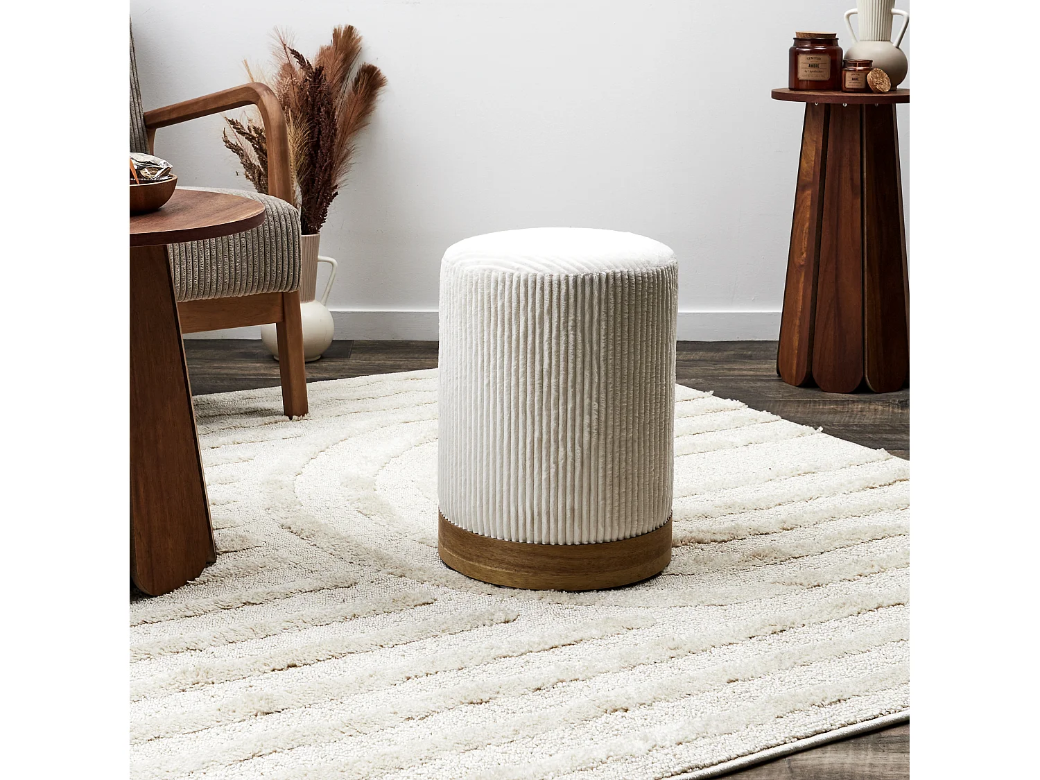 Pouf Cotele Scott Beige M1