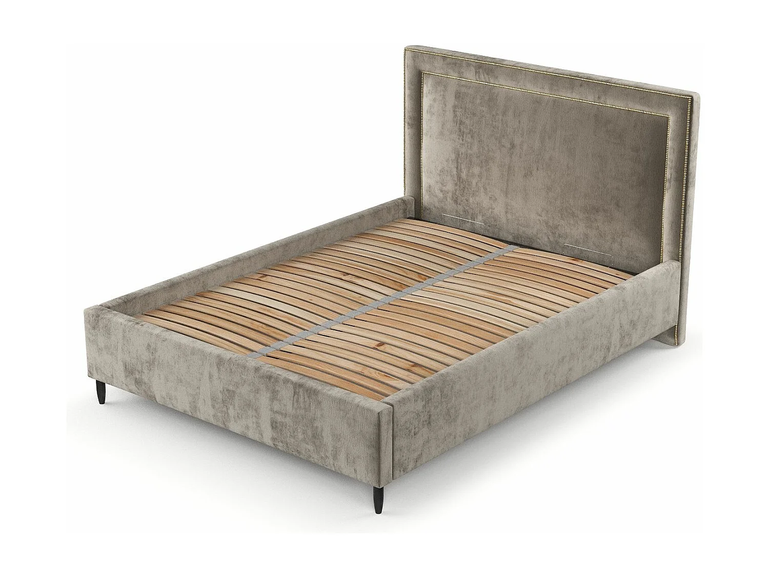 Polsterbett Baleine - 120 x 200 cm - Chenille-Stoff - beige