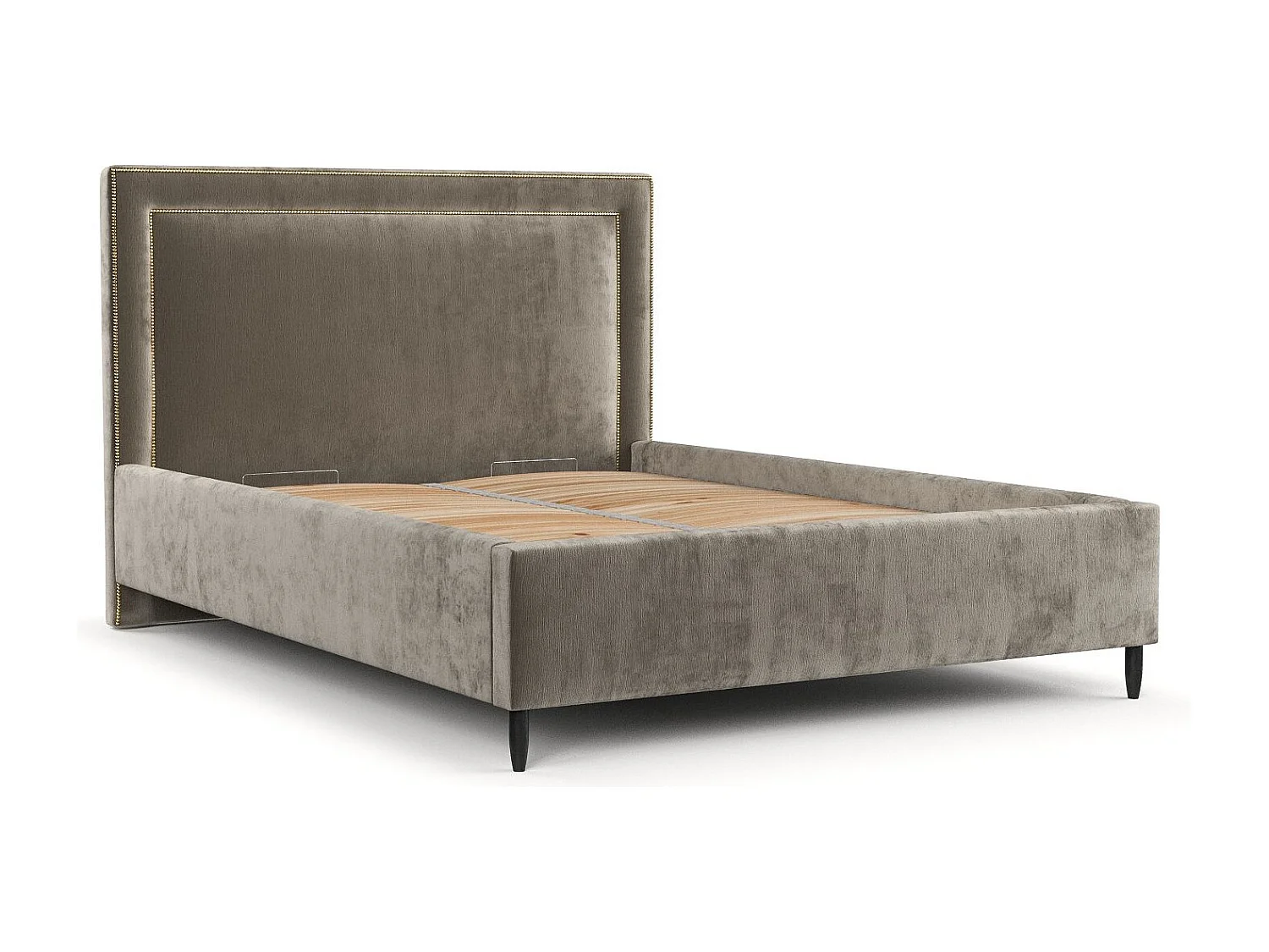 Polsterbett Baleine - 180 x 200 cm - Chenille-Stoff - beige