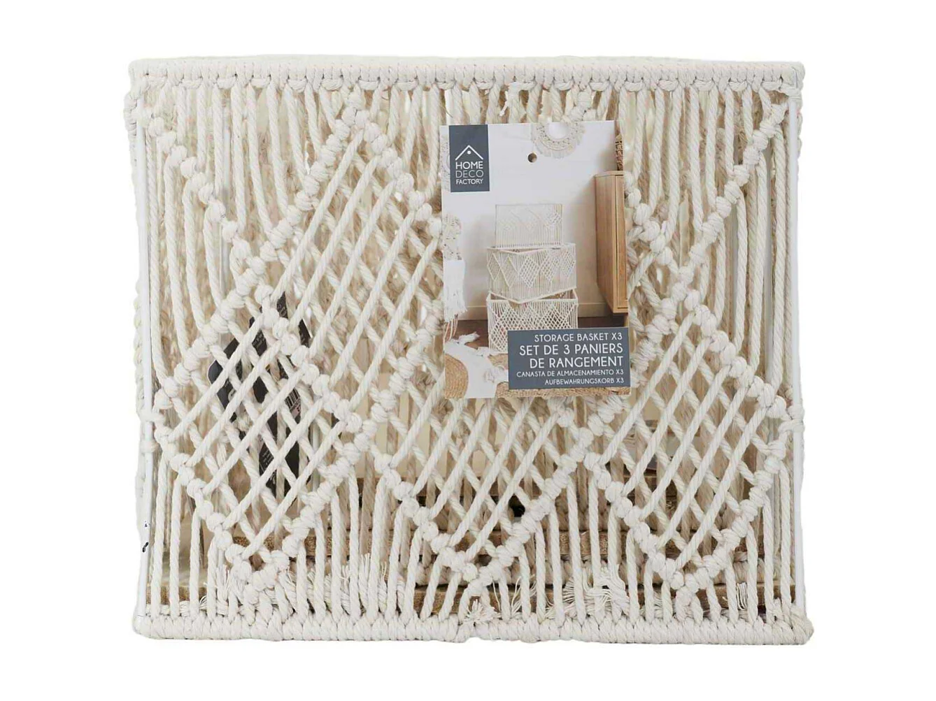 Panier Rectangulaire Gigogne X3 Boho Beige