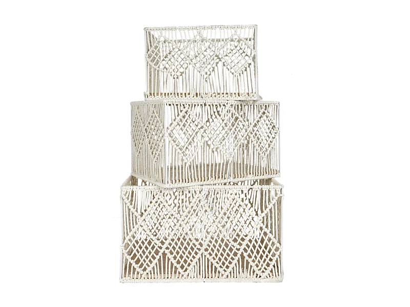 Panier Rectangulaire Gigogne X3 Boho Beige