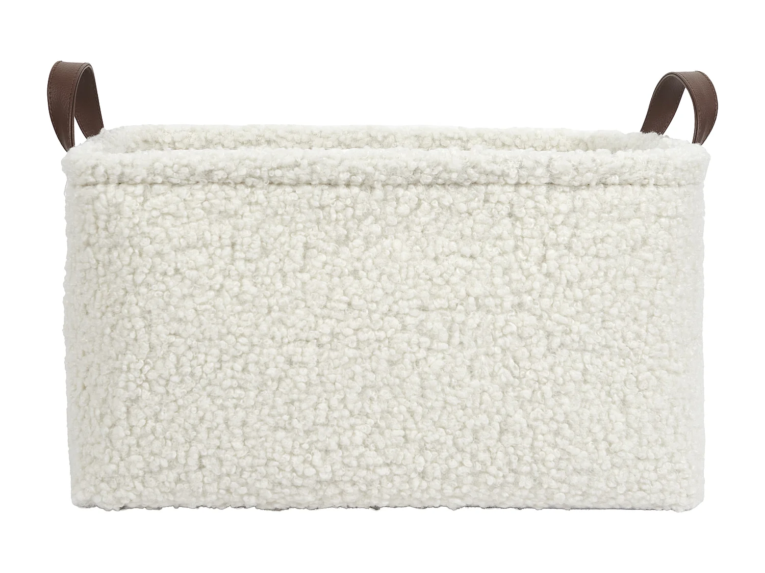 Panier Rangement Velours Cotele Blanc Blanc