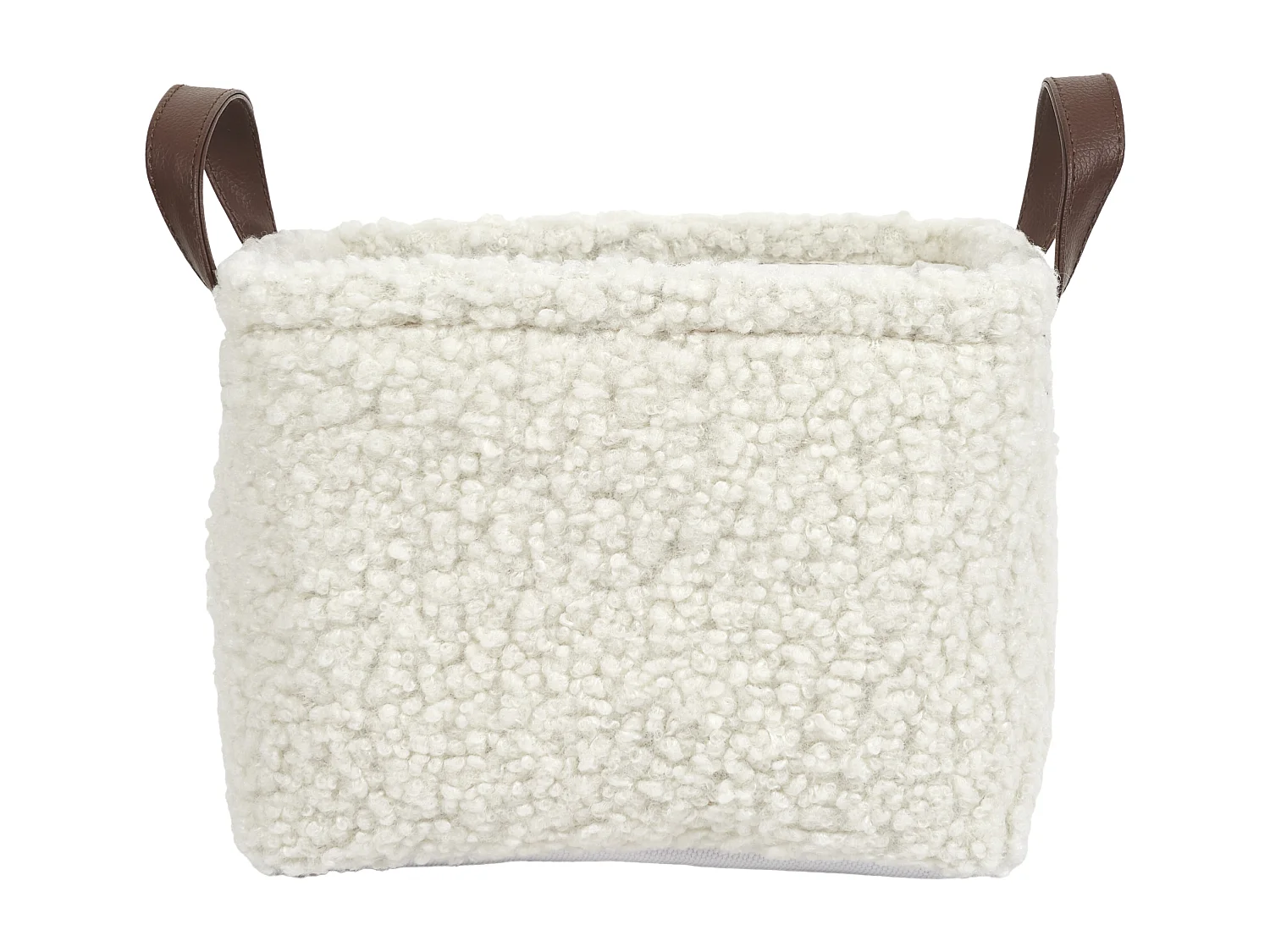 Panier Rangement Velours Cotele Blanc Blanc