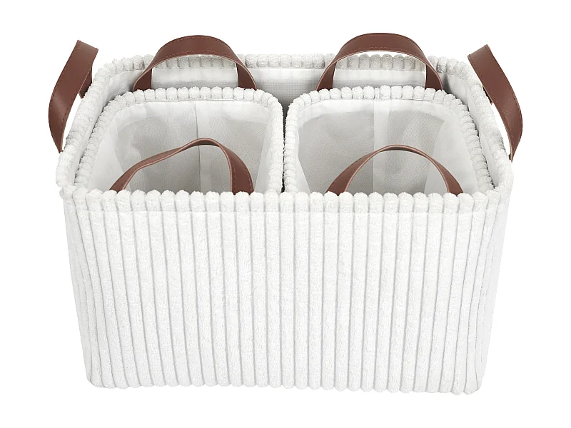 Panier Rangement Blanc X3 H20cm Blanc