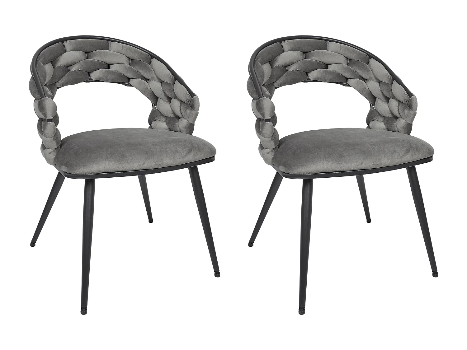 Chaise Sawyer Gris - Lot De 2 Gris, Noir