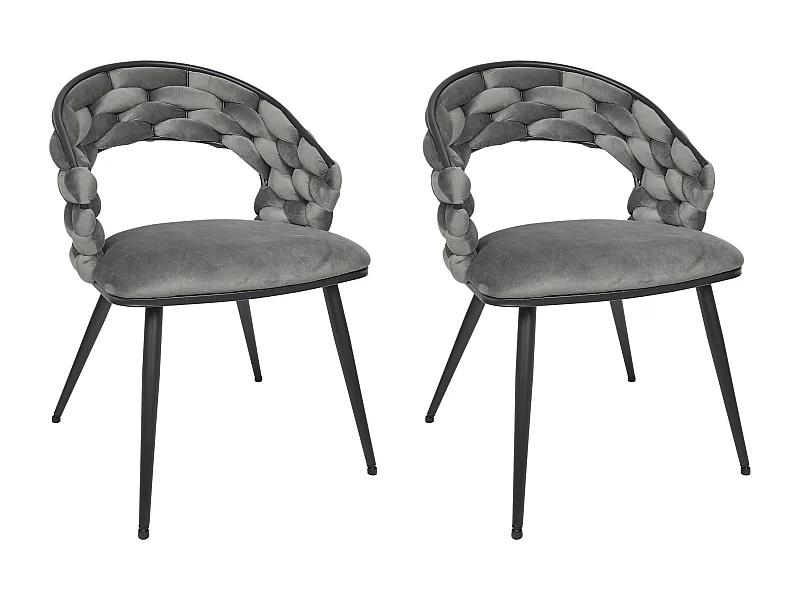 Chaise Sawyer Gris - Lot De 2 Gris, Noir