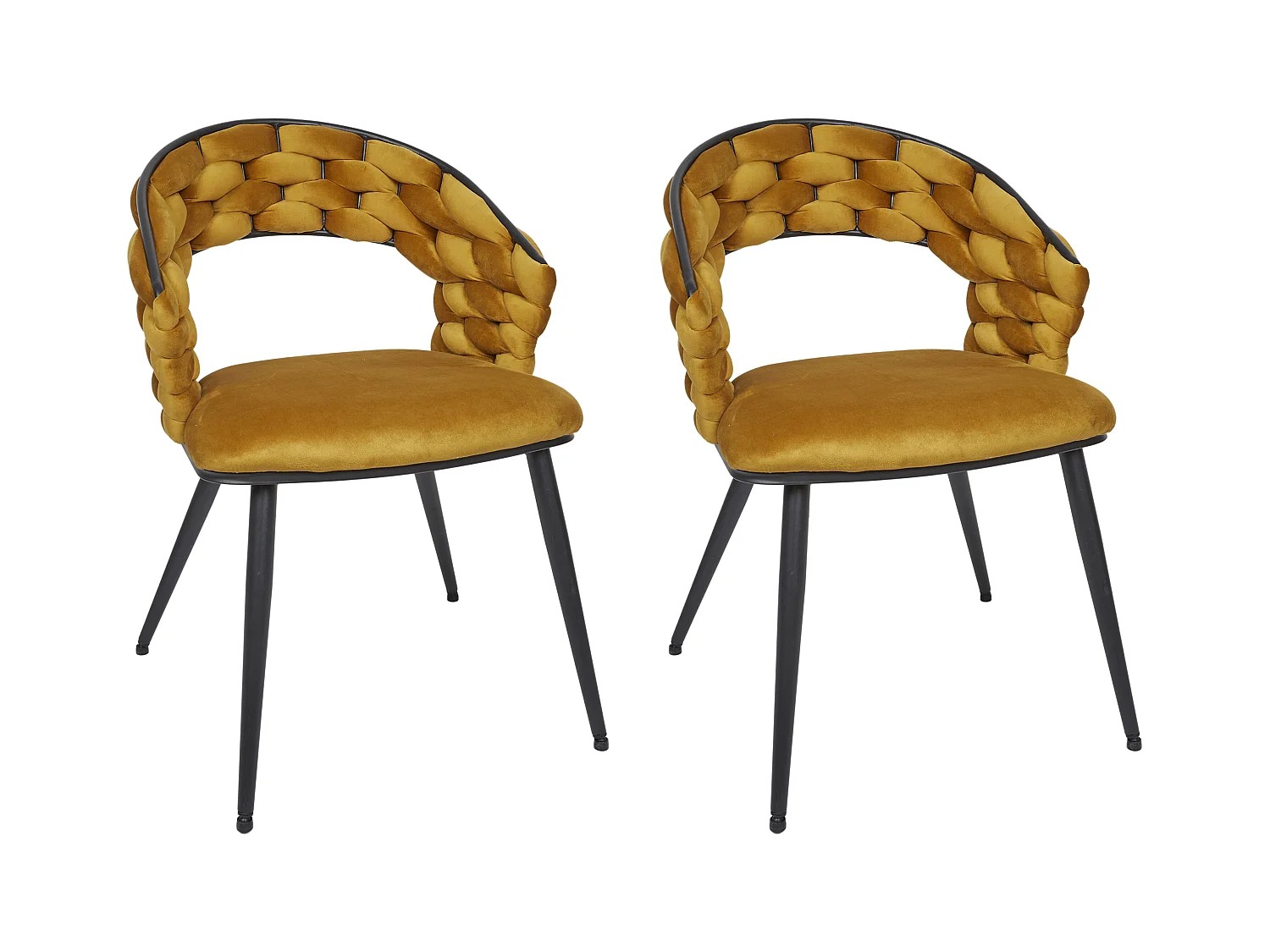 Chaise Sawyer Jaune Moutarde - Lot De 2 Jaune, Noir