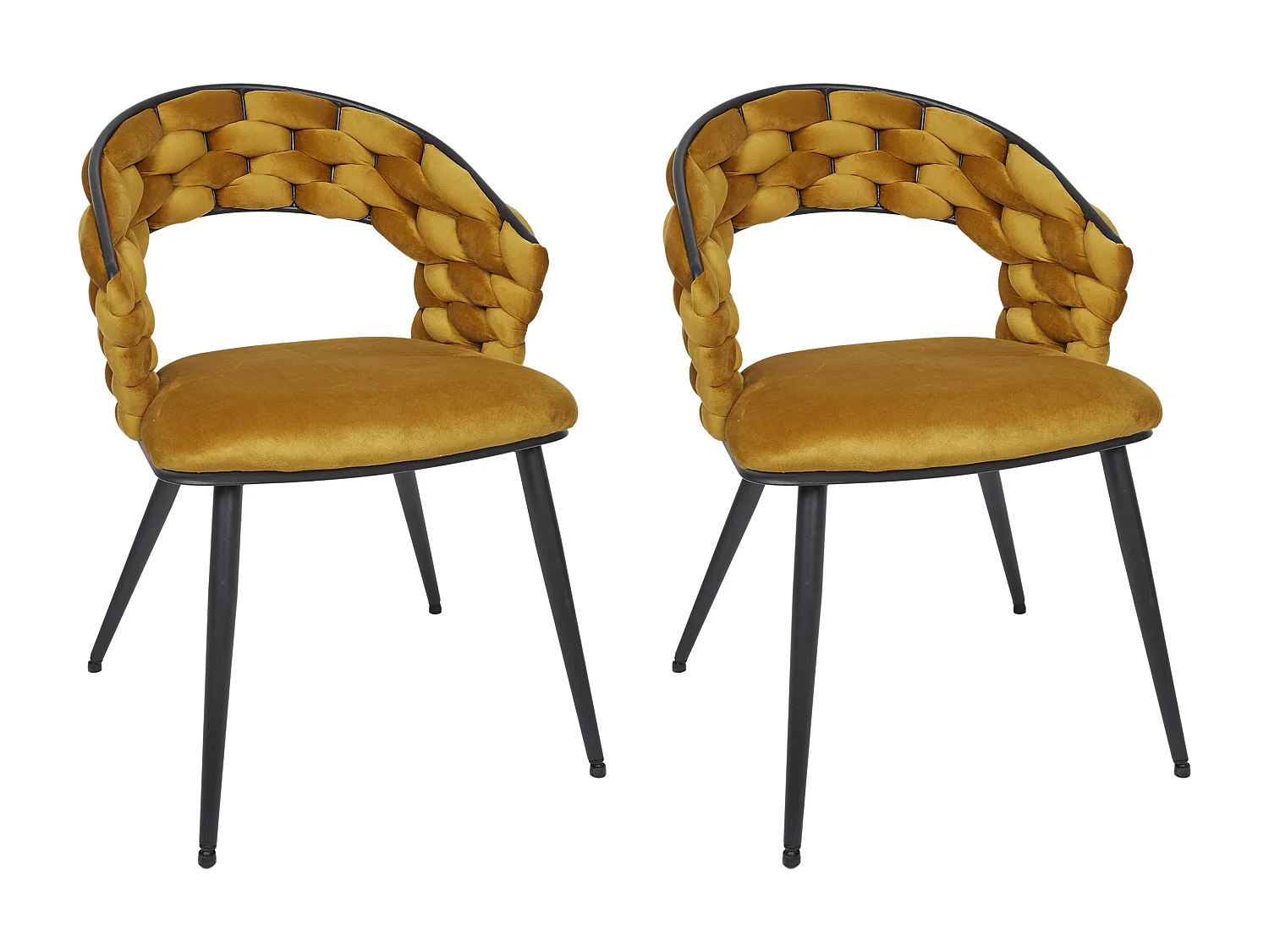 Chaise Sawyer Jaune Moutarde - Lot De 2 Jaune, Noir