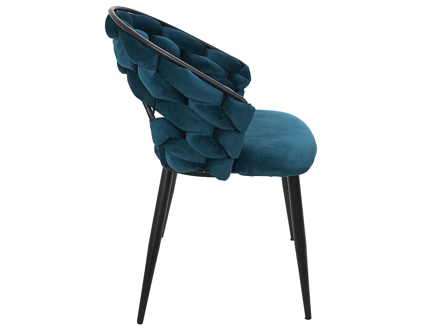 Lot de 2 Chaises Fauteuils de Table - HOME DECO FACTORY - Élégantes - Bleu et Noir