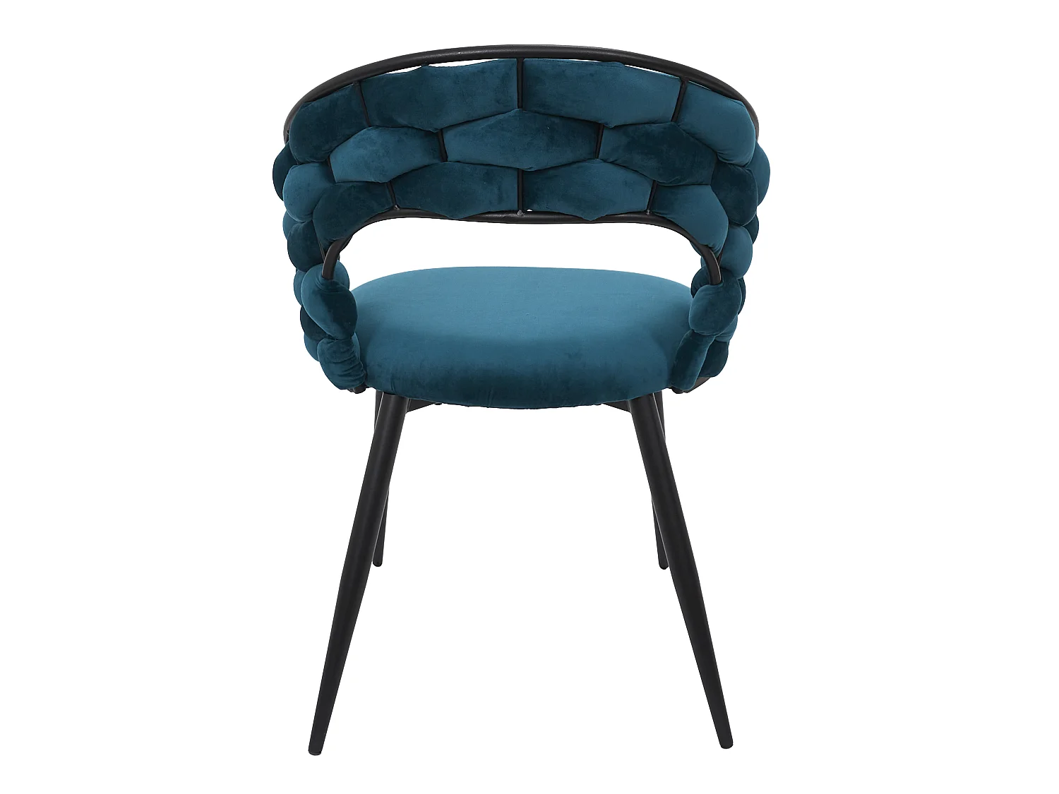 Lot de 2 Chaises Fauteuils de Table - HOME DECO FACTORY - Élégantes - Bleu et Noir