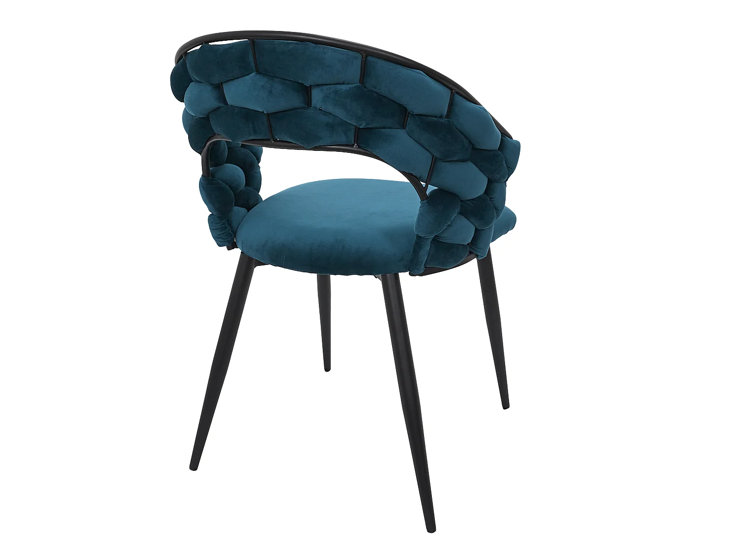 Lot de 2 Chaises Fauteuils de Table - HOME DECO FACTORY - Élégantes - Bleu et Noir