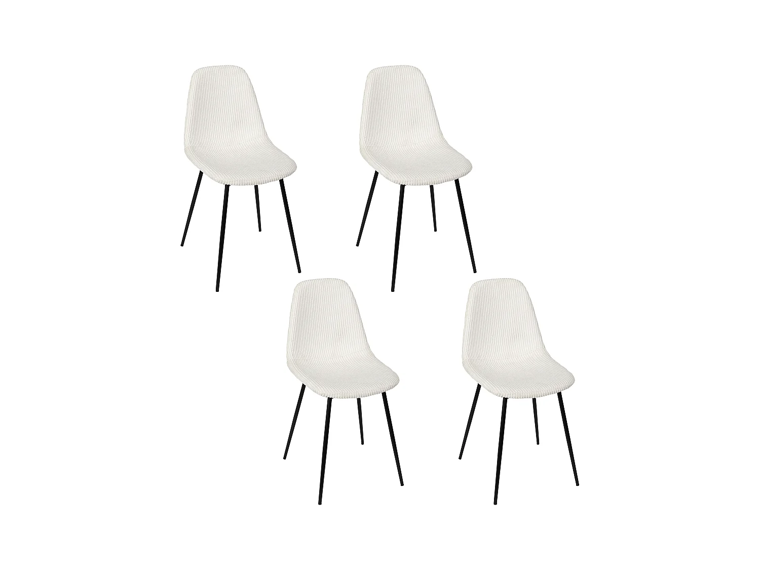 Chaise Cotele Scott Beige - Lot De 4 Beige