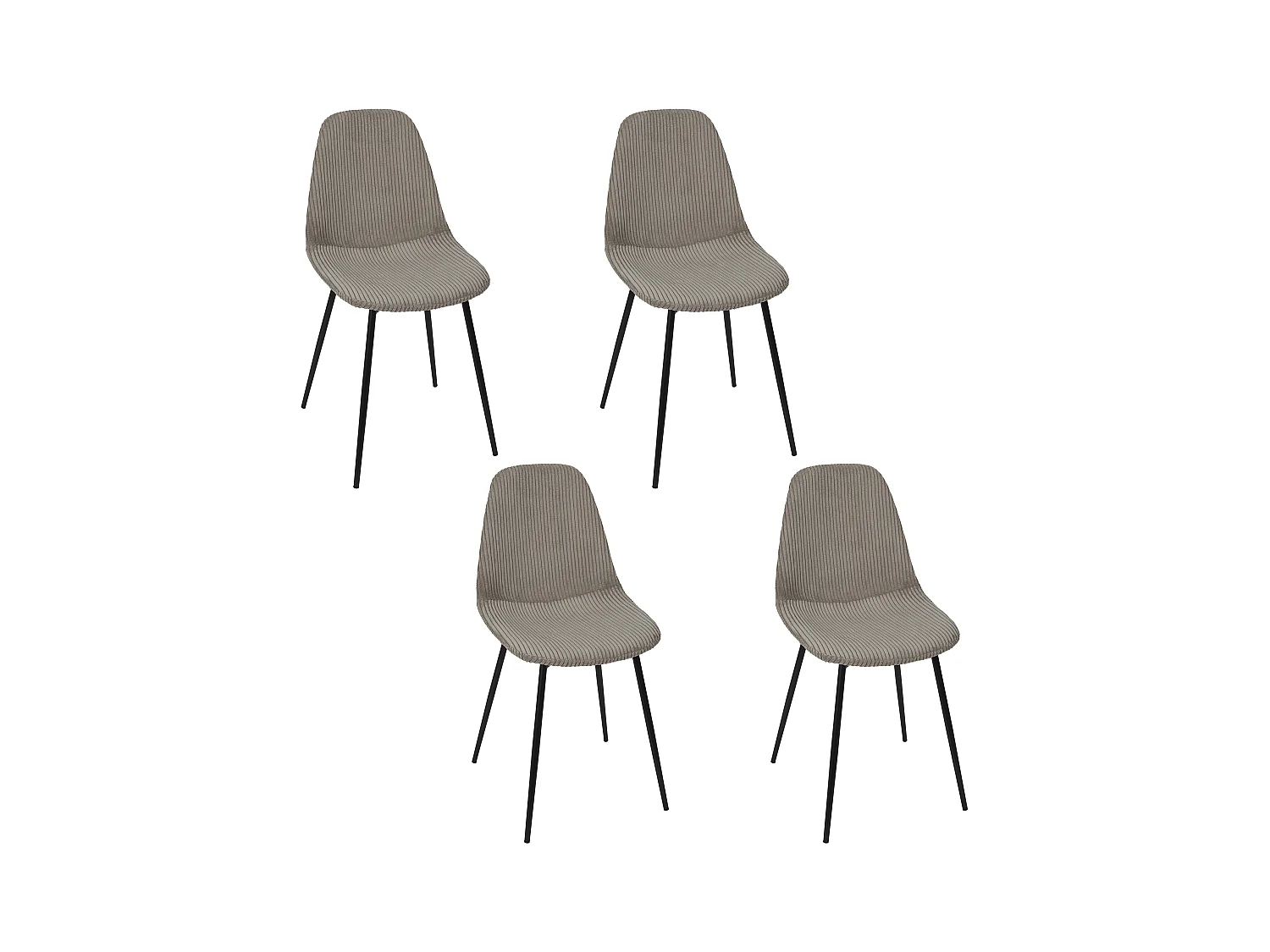 Chaise Cotele Scott Taupe - Lot De 4 Gris
