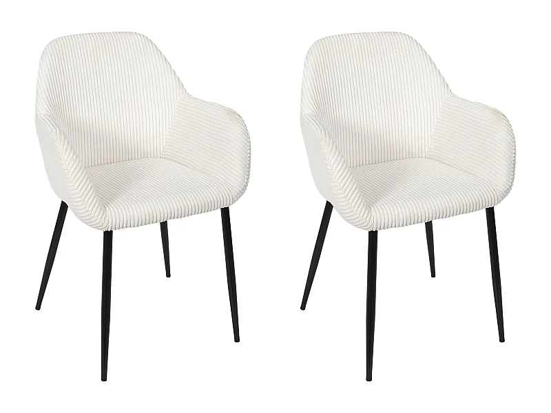 Fauteuil Cotele Scott Beige - Lot De 2 Beige, Noir