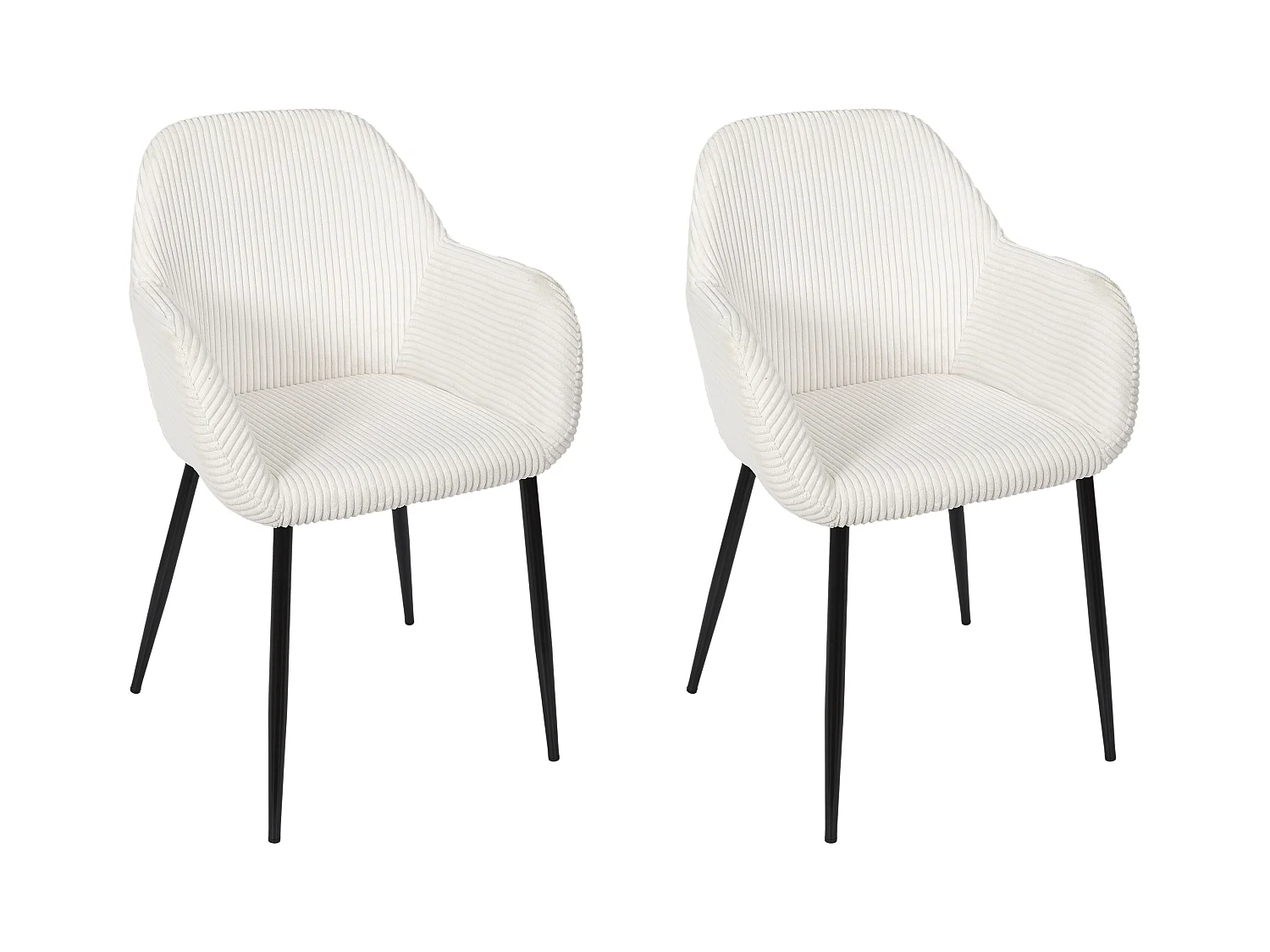 Fauteuil Cotele Scott Beige - Lot De 2 Beige, Noir