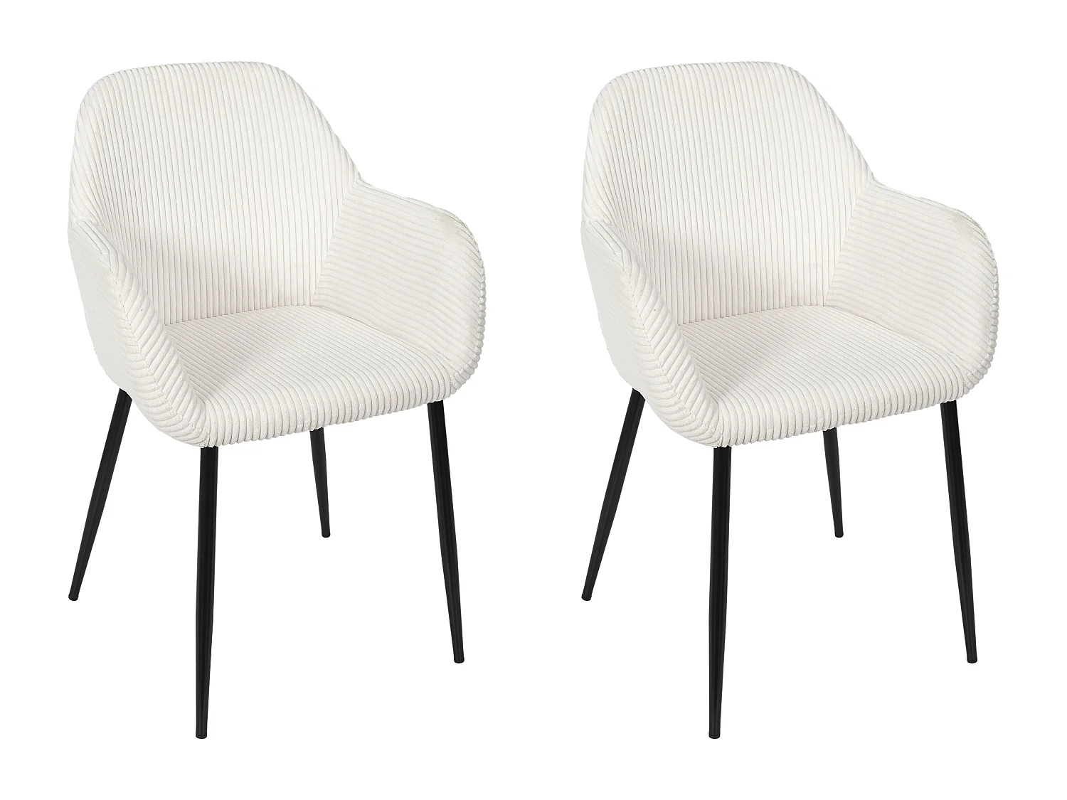 Fauteuil Cotele Scott Beige - Lot De 2 Beige, Noir