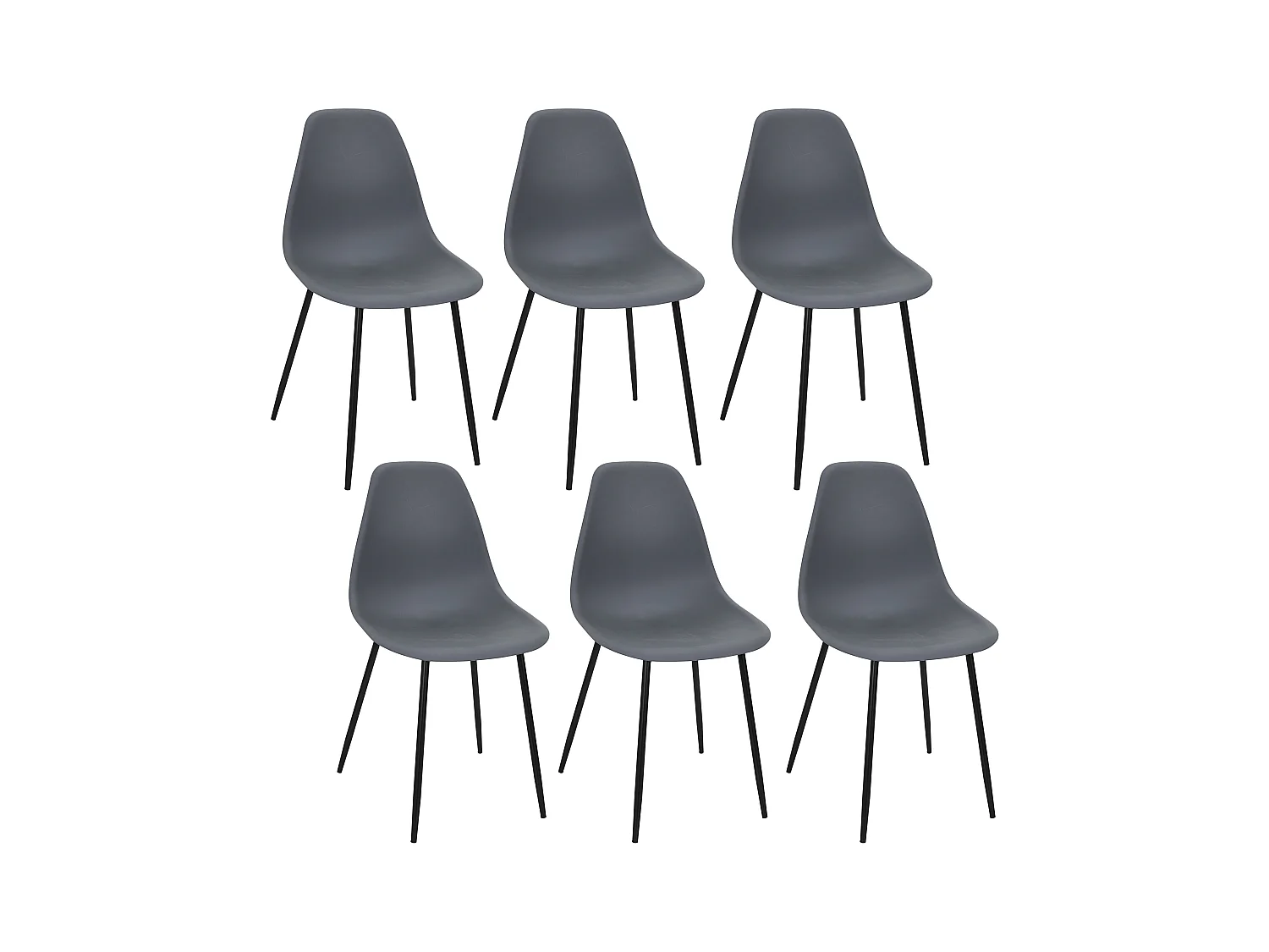Chaise Gustav Gris - Lot De 6 Gris