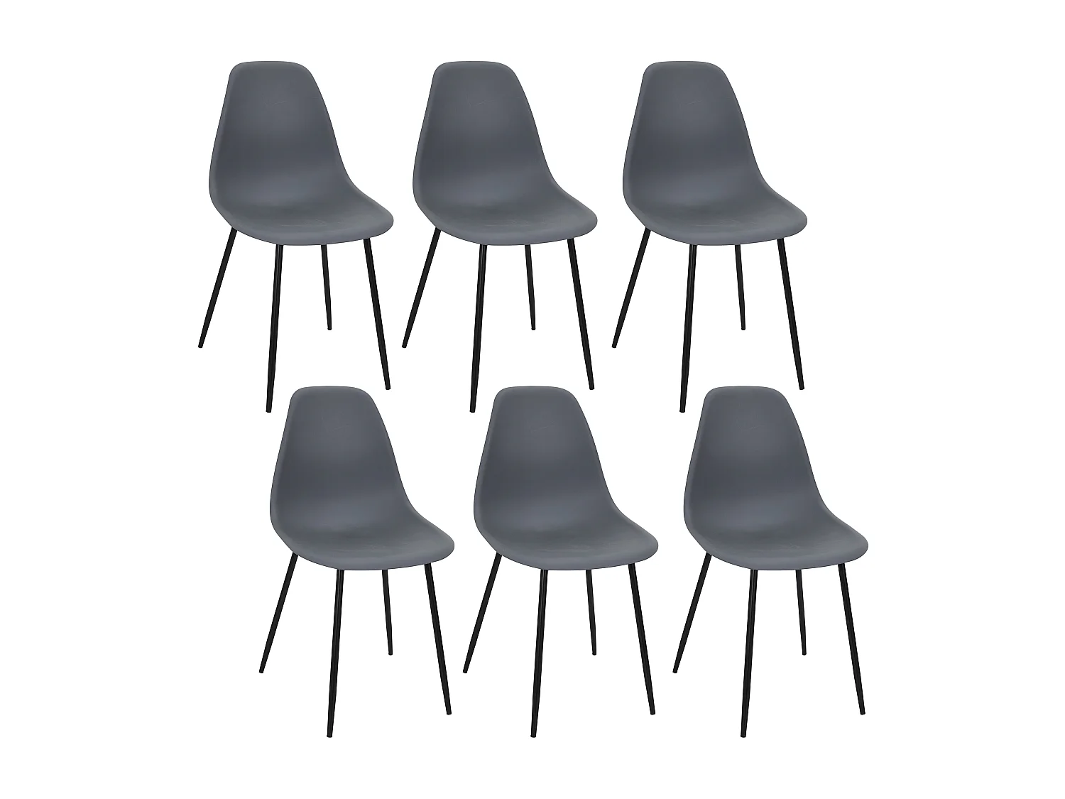 Chaise Gustav Gris - Lot De 6 Gris