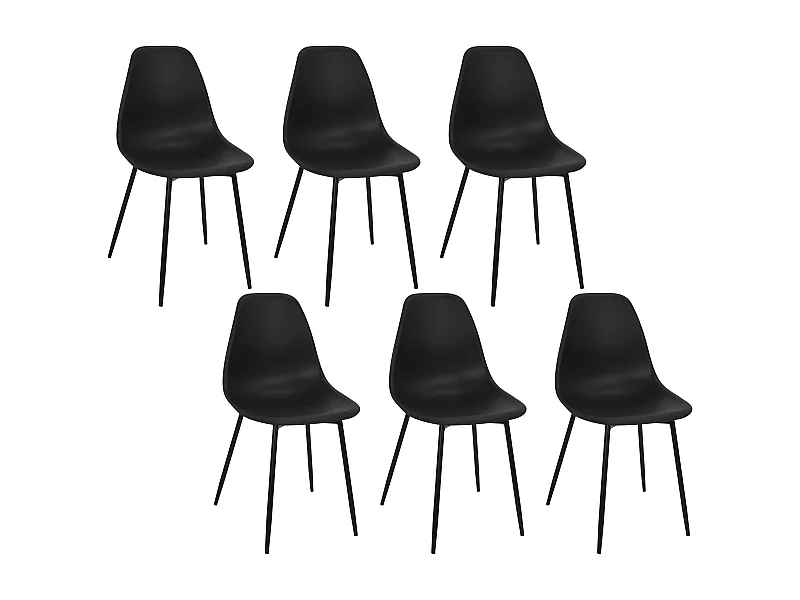 Chaise Gustav Noir - Lot De 6 Noir