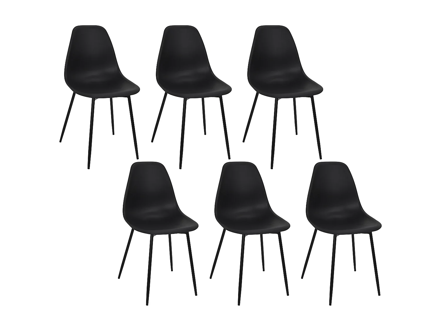 Chaise Gustav Noir - Lot De 6 Noir