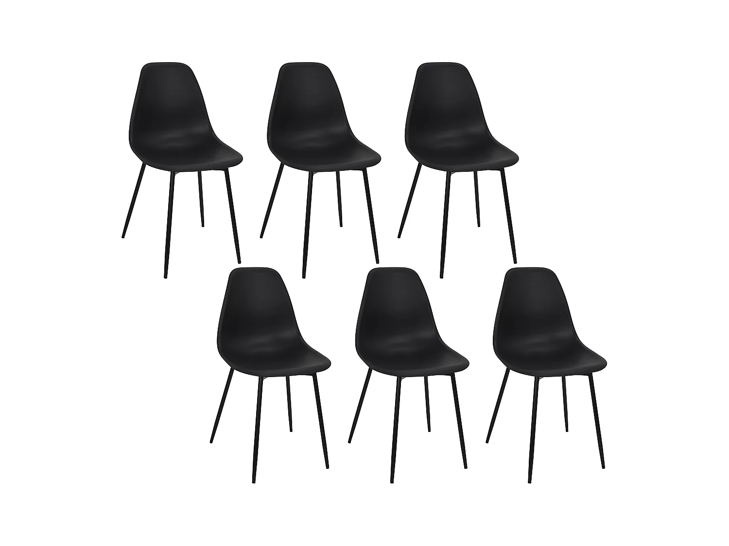 Chaise Gustav Noir - Lot De 6 Noir