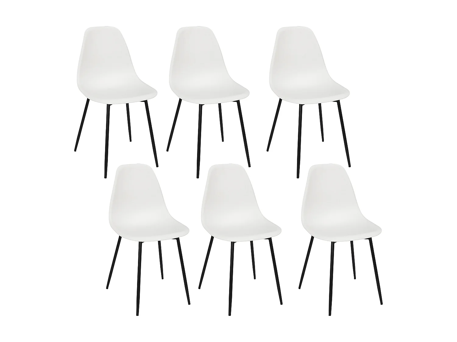 Chaise Gustav Blanc - Lot De 6 Blanc