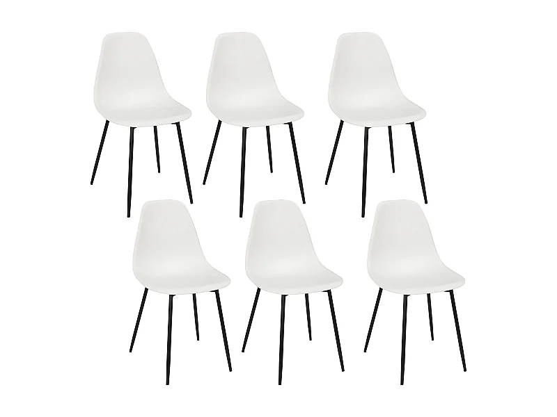 Chaise Gustav Blanc - Lot De 6 Blanc