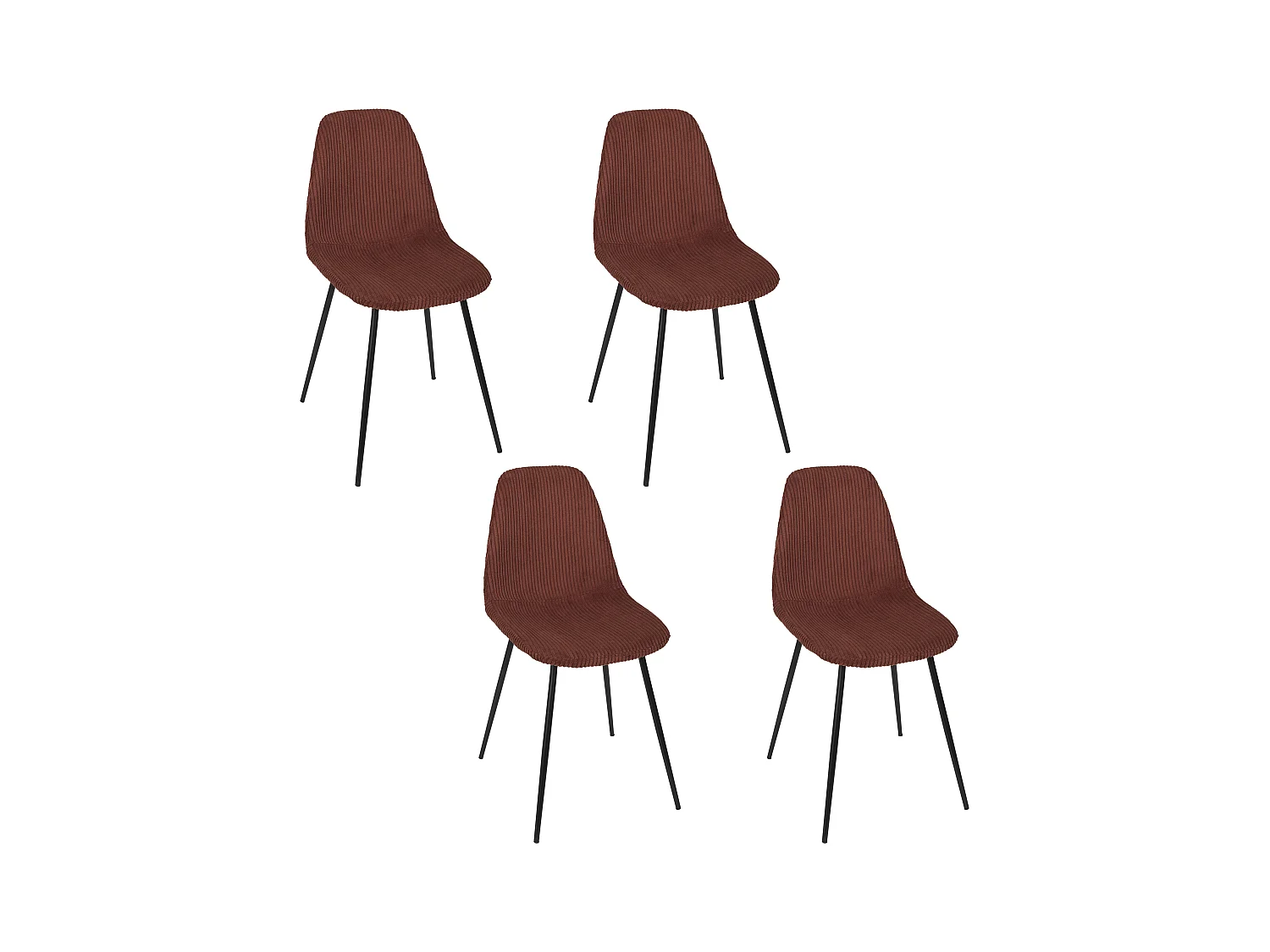 Chaise Cotele Scott Terracotta - Lot De 4 Orange