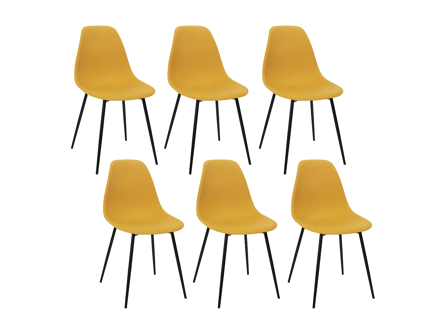 Chaise Gustav Jaune - Lot De 6 Jaune