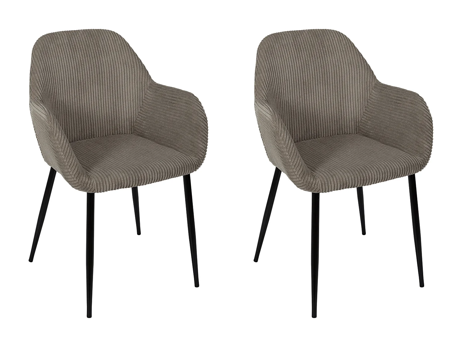 Fauteuil Cotele Scott Taupe - Lot De 2 Gris, Noir